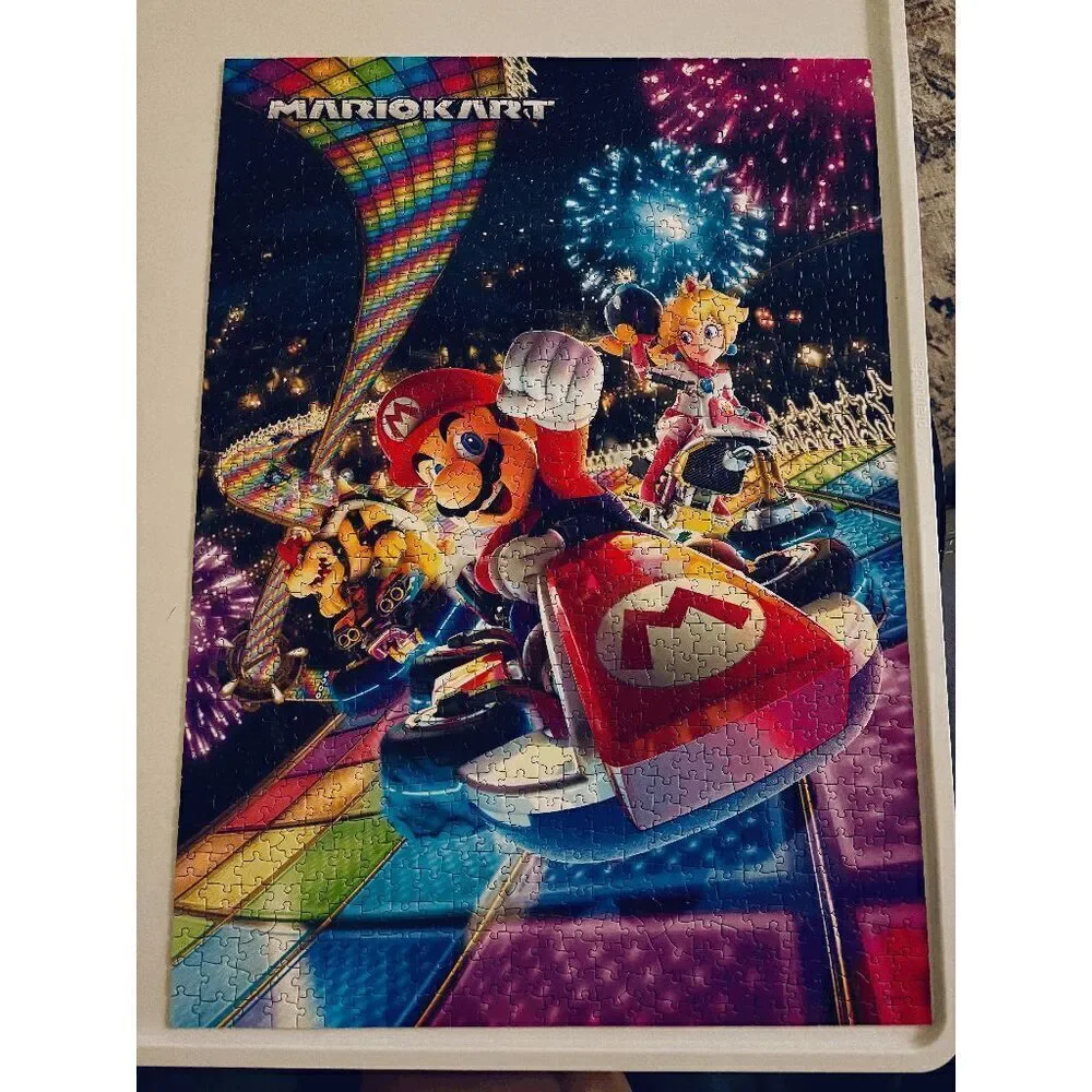 Mario Kart Rainbow Road 1000 Piece Puzzle Open Box Nintendo 19